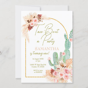 Pampas Grass Taco Cactus Primeiro Convite de Anive