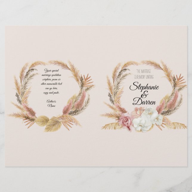 Pampas Palm Boho Floral Watercolor (Frente)