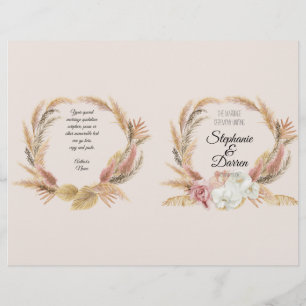 Pampas Palm Boho Programa de Casamento Floral de A