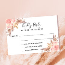 Pampas pasto floral boho RSVP