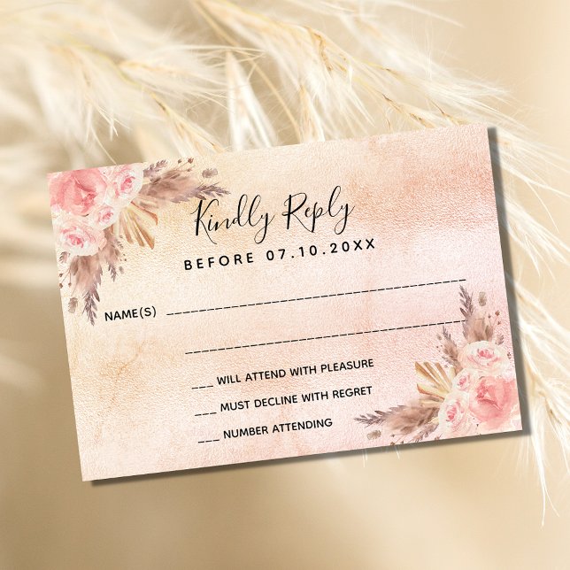 Pampas pasto floral boho RSVP (Criador carregado)