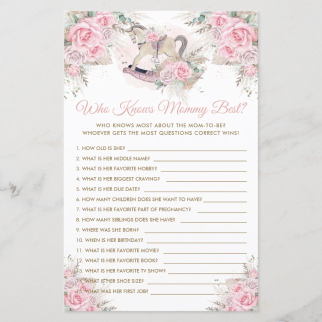 Pampas Rosa-Cavalo-Rocco Que Conhecem Melhor A Mam (Frente)