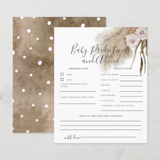 Pampas Rosa Grass Predicações de Bebê e Cartão de  (Frente/Verso)