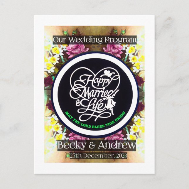 Pamplet do nosso programa de casamento (Frente)