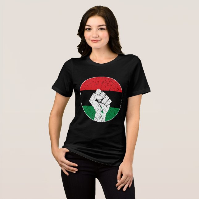 Pan African flag Fist, Afro American Black history (Frente Completa)