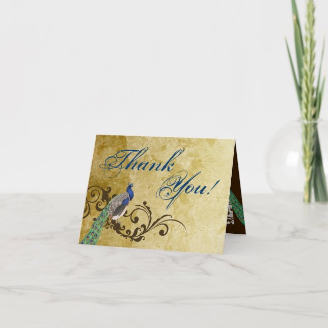Pancadas de Peacock de Cartões de agradecimentos D (Frente)