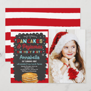 Pancake e pijama Convite de Aniversário Festa do 