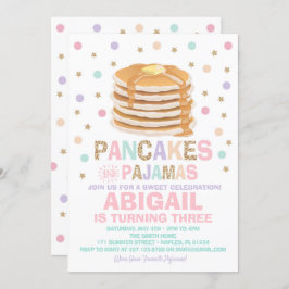 Pancakes e Pajamas - Convite de Aniversário