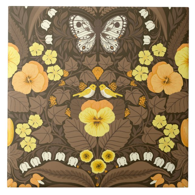 Pancas, aves e borboletas amarelas (Frente)