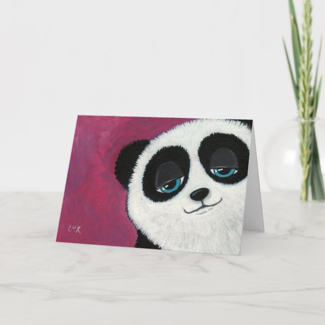 Panda a rosa - Cartão de Saudação (Frente)
