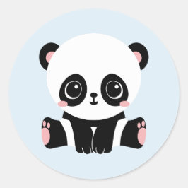 Panda Adorável De Bebê Com Adesivos Azuis (6 Adesi