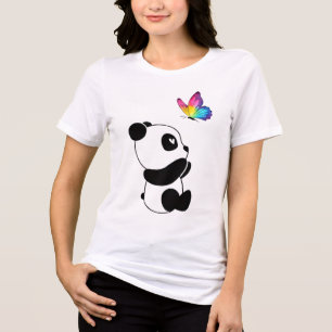 🐼Panda Arco-íris Borboleta Feminina