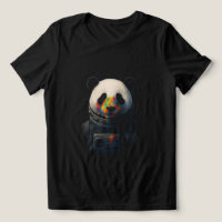 Panda Astronauta com Salpico de Tinta Neon