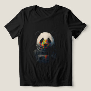 Panda Astronauta com Salpico de Tinta Neon 