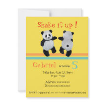 Panda Bear, convite de festas de dança de aniversá