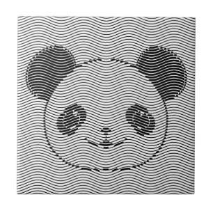 Panda Bear Face On Wave Patterno