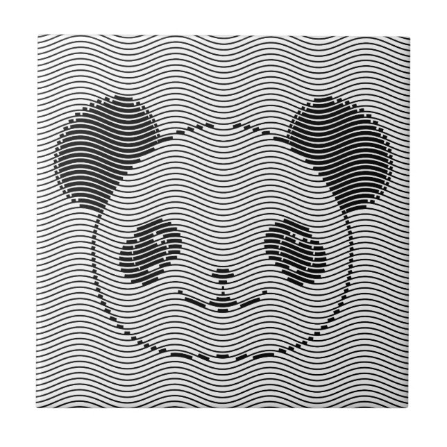 Panda Bear Face On Wave Patterno (Frente)