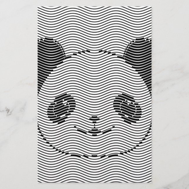 Panda Bear Face On Wave Patterno (Frente)