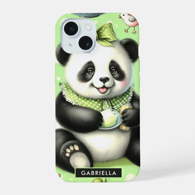 Panda bebé fofo vintage (Verso)