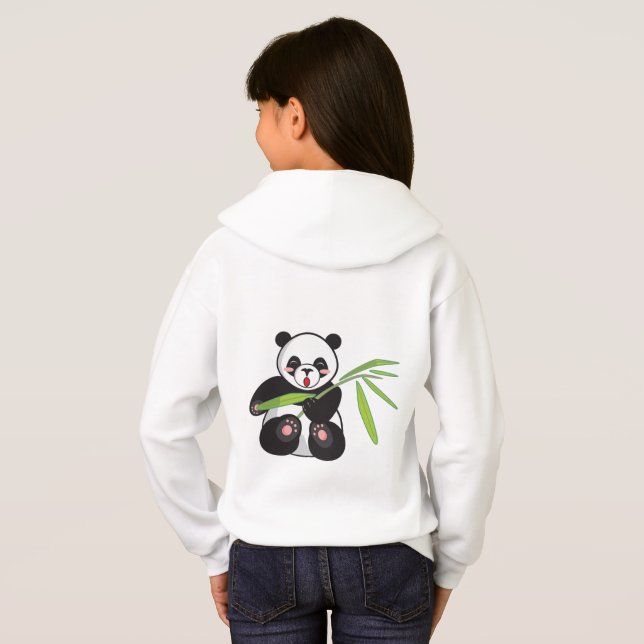 Panda bonita com Bamboo I HOODIE (Parte Traseira Completa)