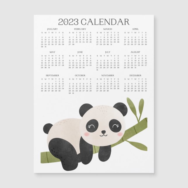 Panda, Calendários Panda 2023 (Frente)