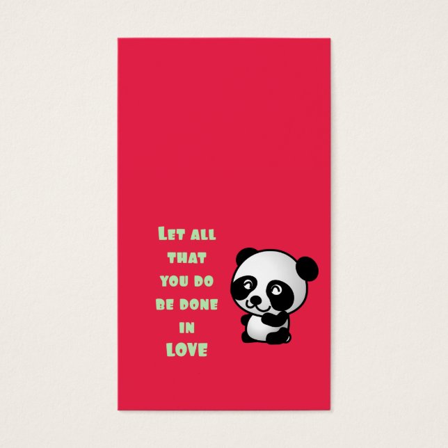 Panda com citação de amor inspiracional (Frente)