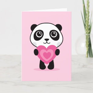 Panda com coração, cartão do dia dos namorados