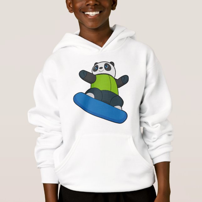 Panda como Snowboarder com Snowboard (Frente)