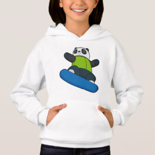 Panda como Snowboarder com Snowboard