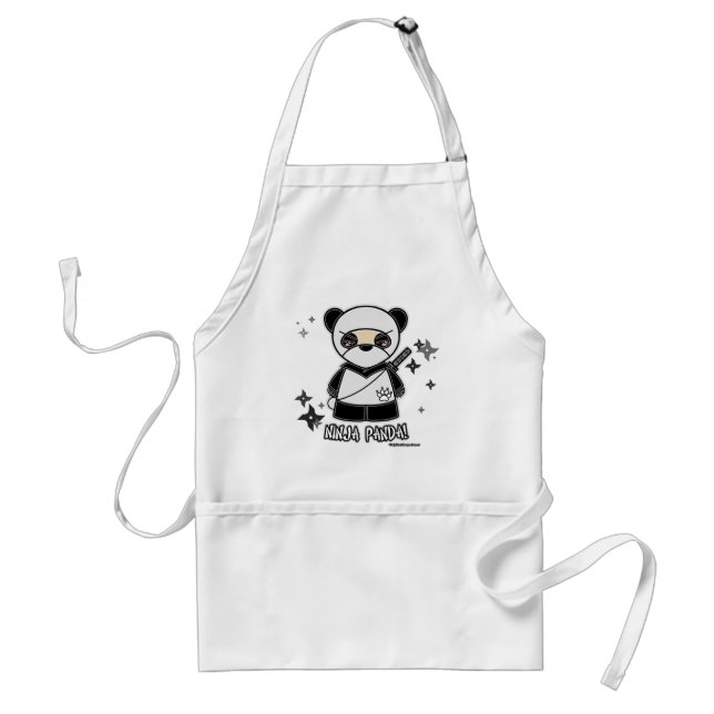 Panda de Ninja! Com avental de Shurikens (Frente)