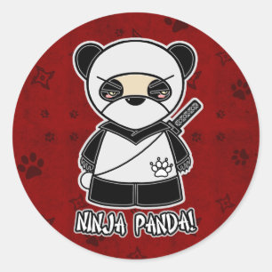 Panda de Ninja! Na etiqueta vermelha