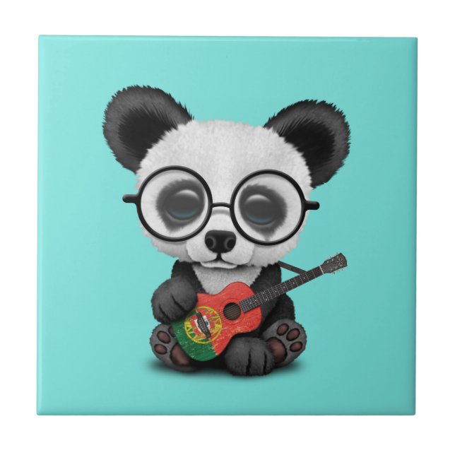 Panda do bebê que joga a guitarra portuguesa da (Frente)