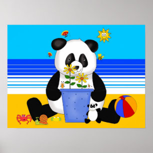 Panda do poster Art Kid na praia