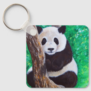 Panda em Chaveiro de pintura em árvore