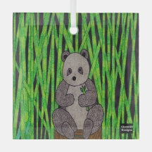 Panda - Enfeite de Vidro