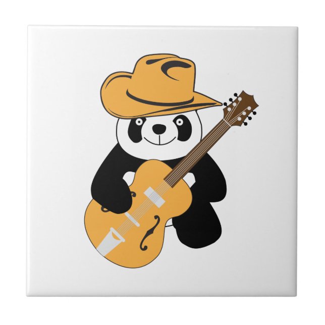 Panda engraçada com guitarra (Frente)