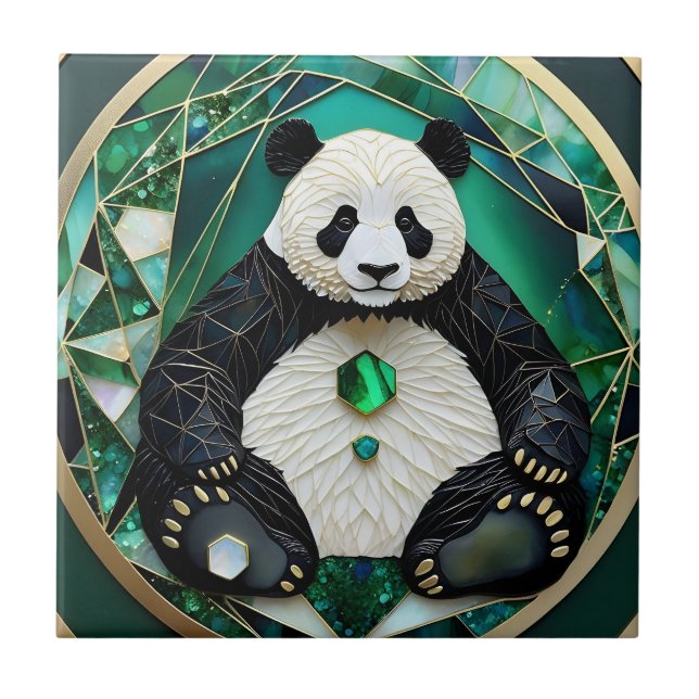 Panda Geométrica Mesmerizada (Frente)