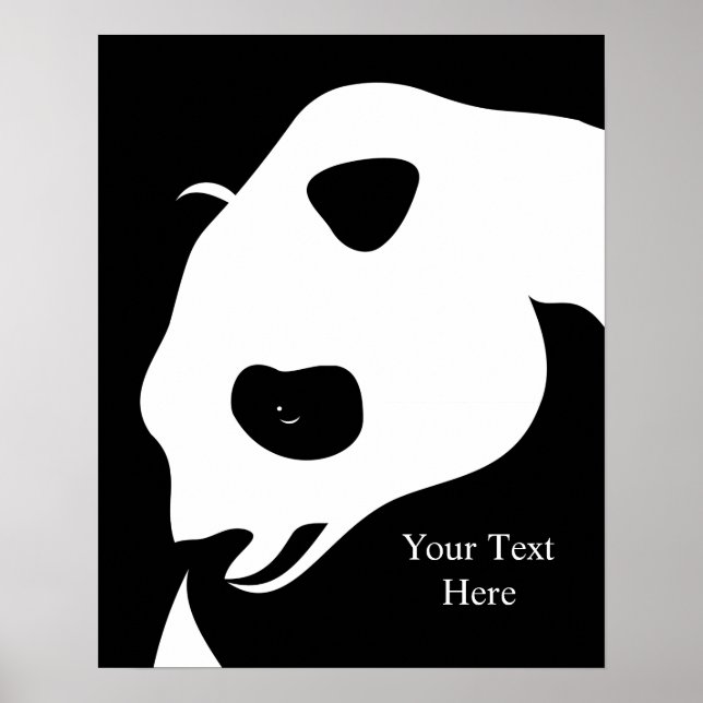Panda Gigante com Poster de Texto (Frente)