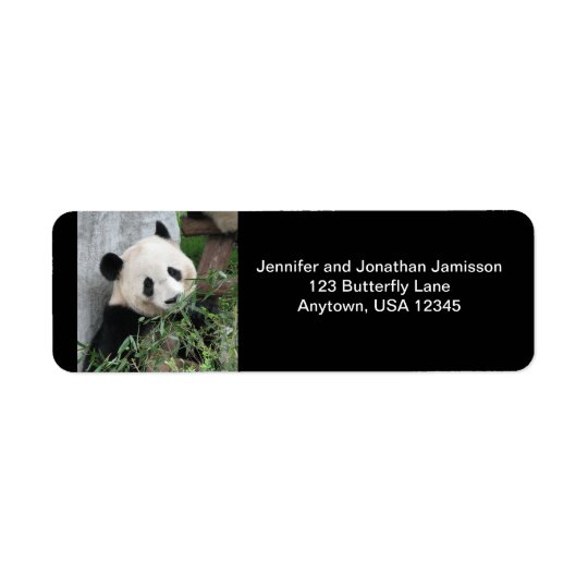 Panda gigante, etiquetas de endereço do remetente