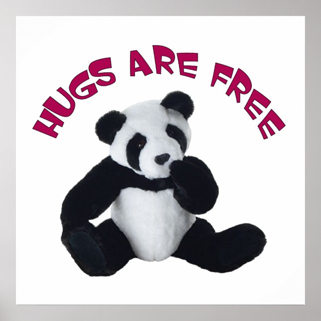 Panda hug Poster 24x24" (Frente)