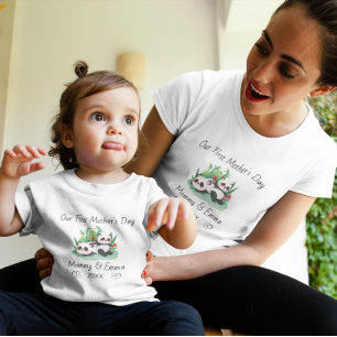 Panda Mãe do Primeiro Dia das Mães Personalizado C