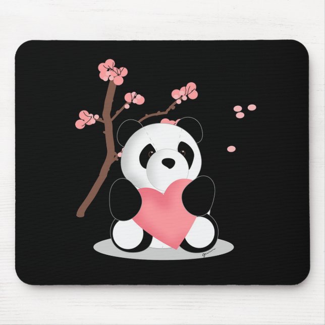 Panda Mousepad da flor de cerejeira (Frente)