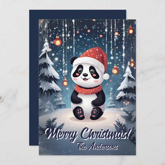 Panda Natal 6, Feriados Felizes, Cartão de Natal (Frente/Verso)