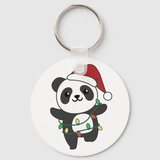 Panda Natal Animais de inverno Pandas Chaveiro (Frente)