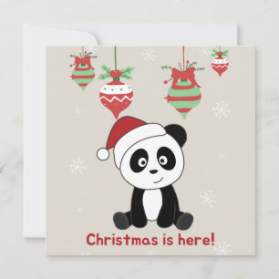 Panda Natal Neve Animais de Inverno Pandas Convite