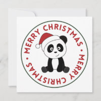 Panda Natal Neve Animais de Inverno Pandas Convite