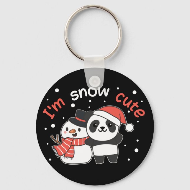 Panda, sou Chaveiro de Neve Cute Snowman Snowman (Frente)