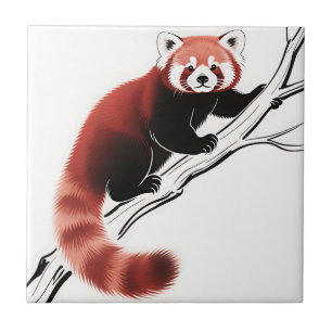 Panda Vermelho Empoleirado no Galho
