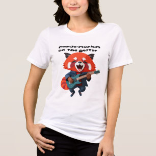 Panda Vermelho Tocando Guitarra Cartoon
