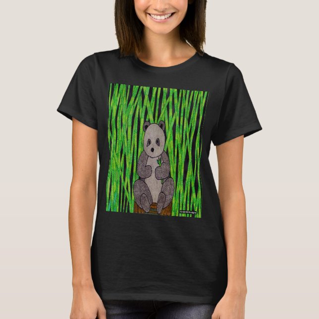 Panda (vívido) - Camiseta Básica Feminina (Frente)